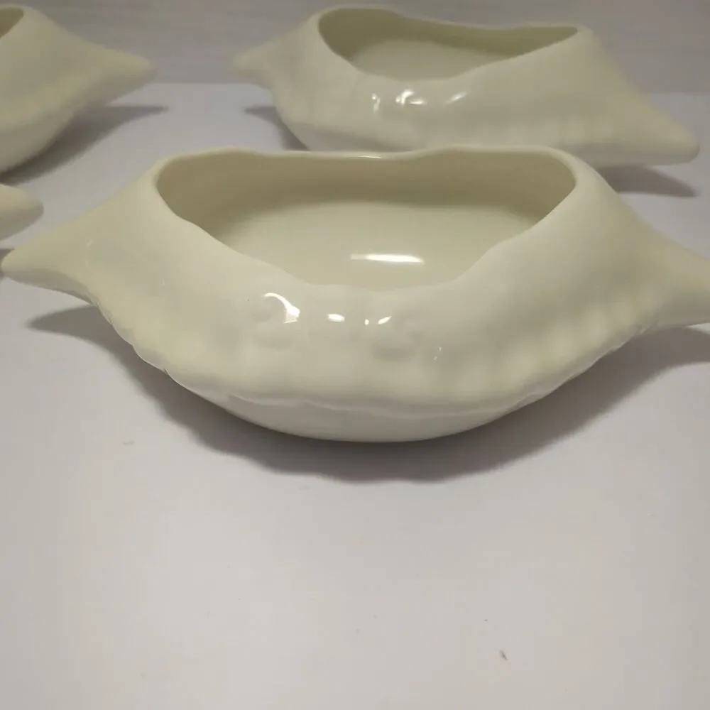 Vintage Imperial/ Deviled Crab  signed Hall Baking Dishes Set of 4 White